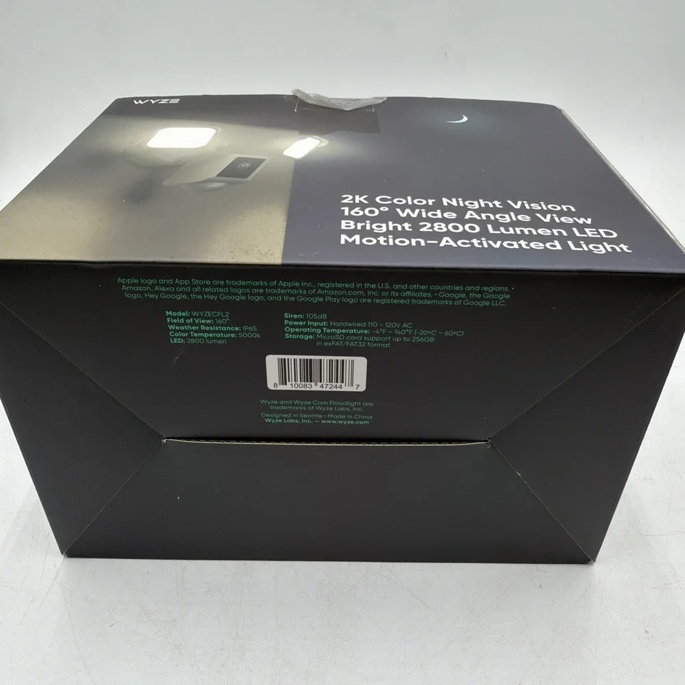 Wyze Cam Floodlight V2 Motion-Activated 2K HD Color Night Vision Camera
